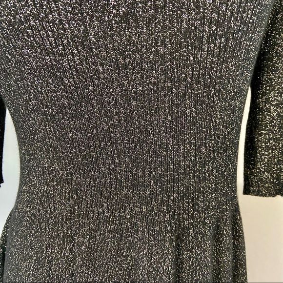 NWT Evan Picone Work The Look Black Gold Metallic Cowl Neck Sweater Dress Large - Picture 6 of 10